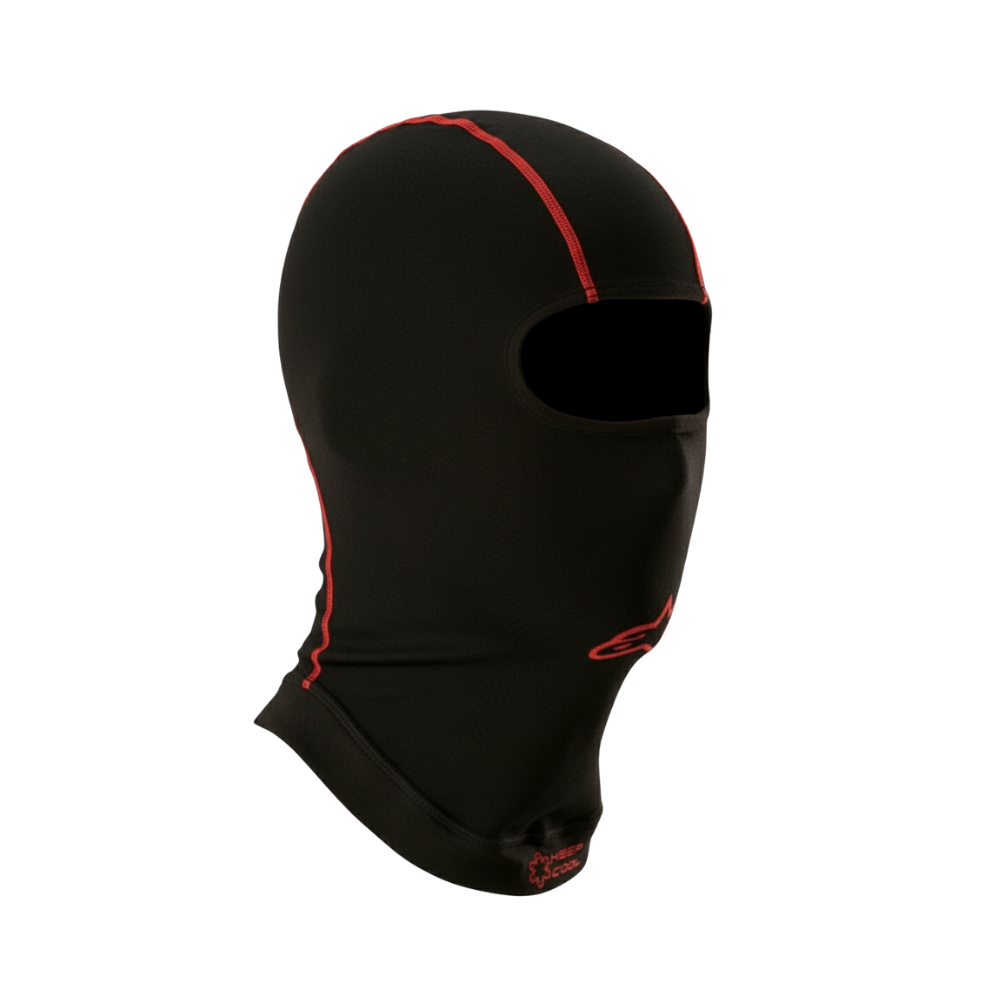 BALACLAVA KX V2 NEGRO COSTURAS ROJO