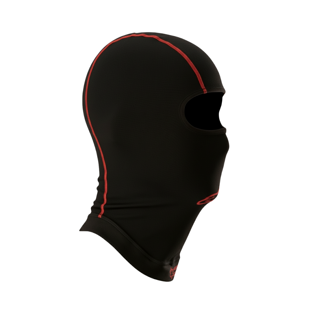 BALACLAVA KX V2 NEGRO COSTURAS ROJO